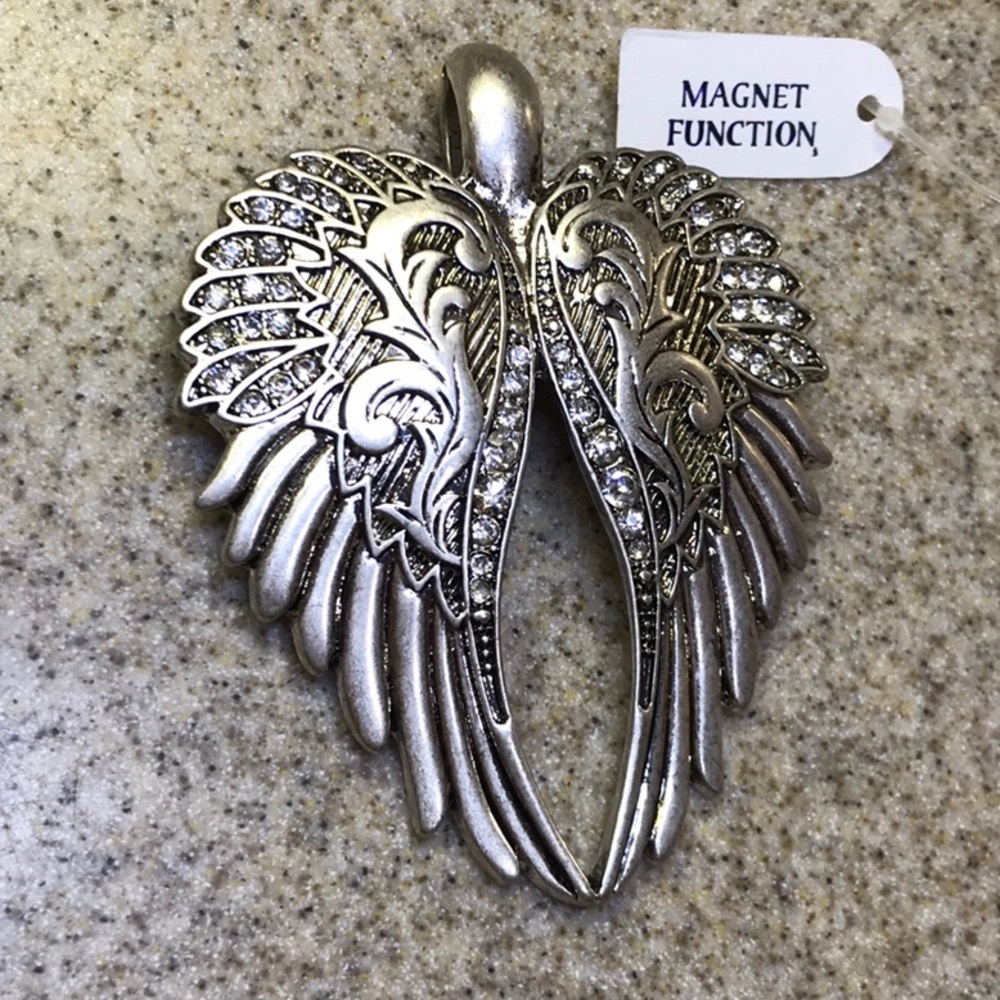 Angel Wings Pendant Silver /Black Tone - image 3